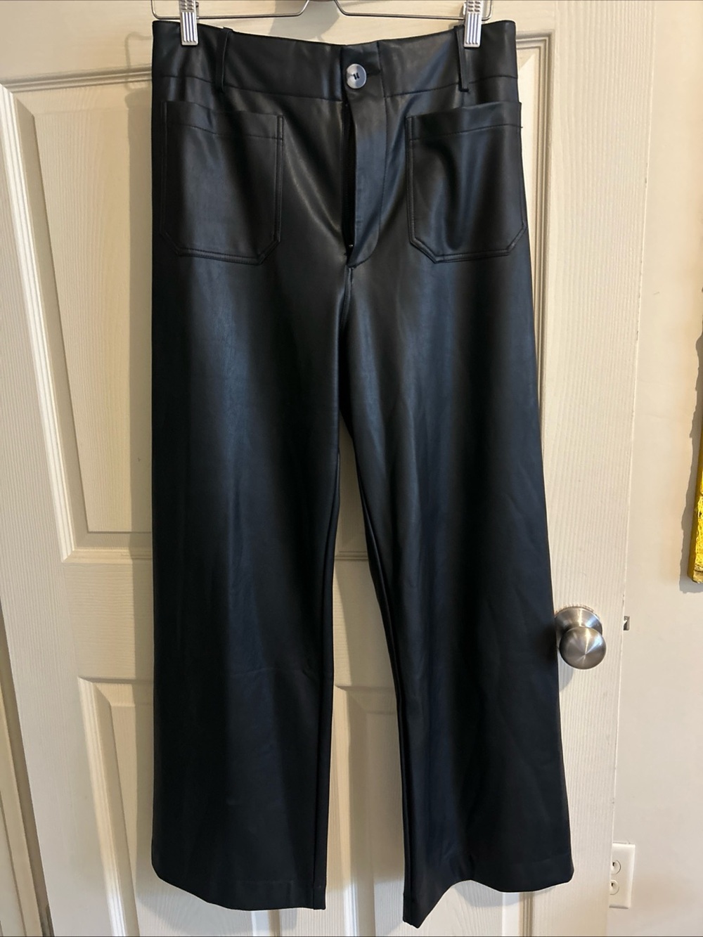 MAEVE The Colette Faux-Leather Wide-Leg Full-length Pants Women's Size 30 Black - Picture 2 of 5